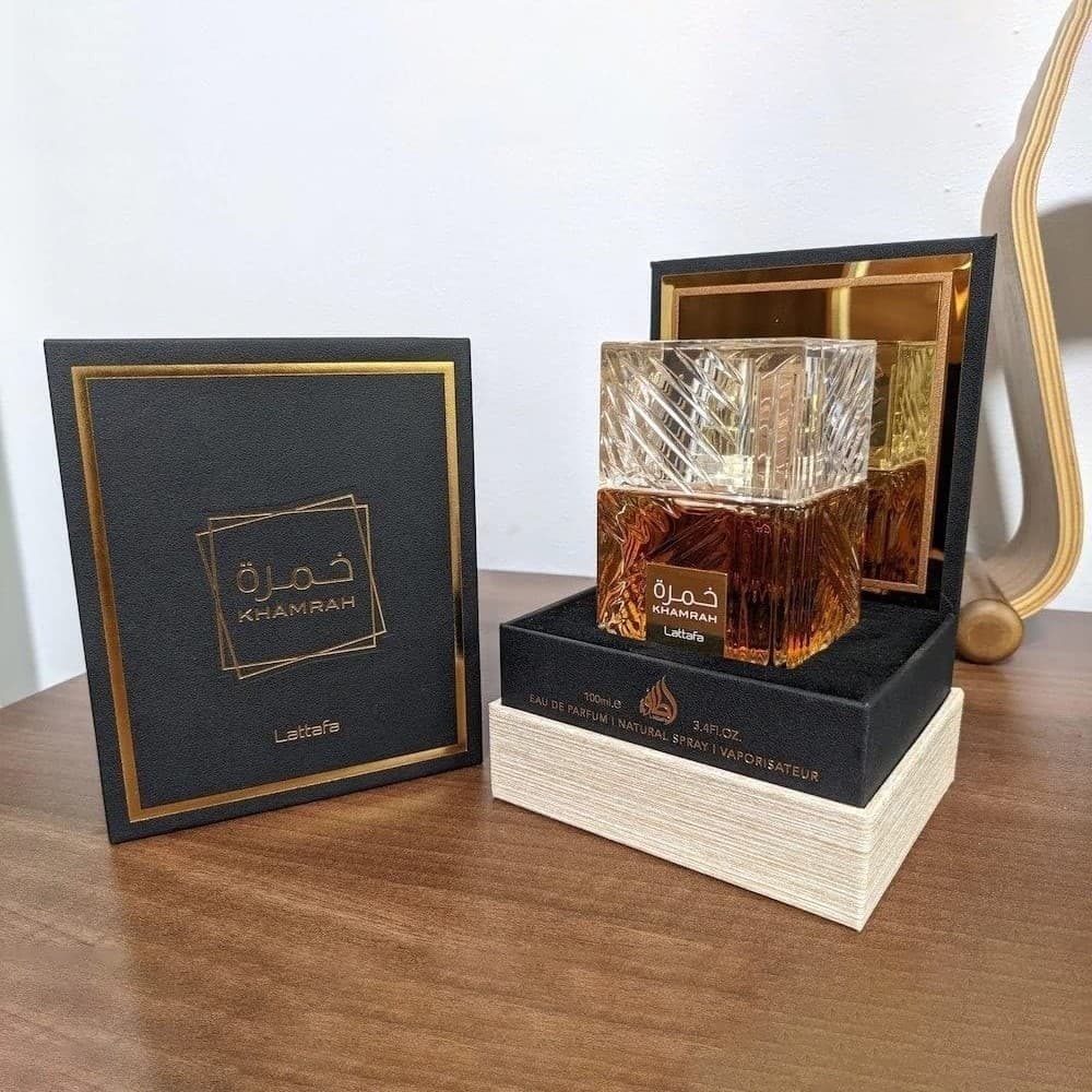perfume Lattafa Khamrah Eau De Parfum 100ml e 50ml Luxo Premium