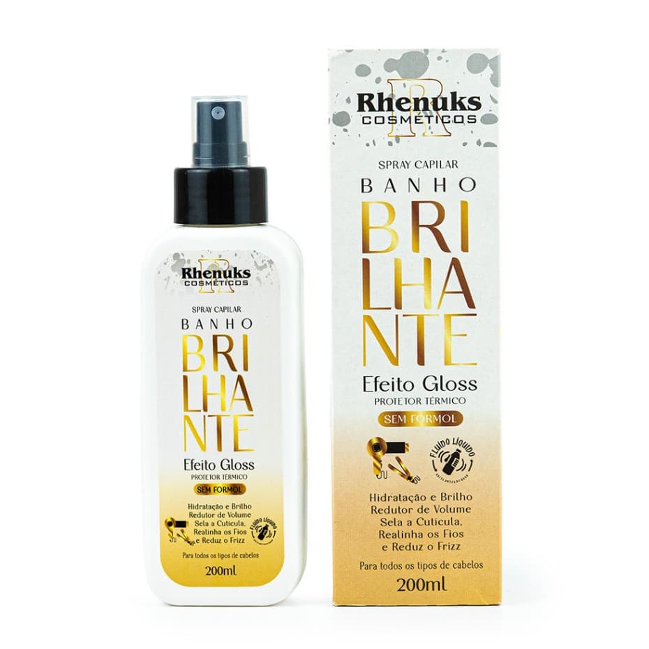 Spray Capilar Banho Brilhante Efeitp Gloss Rhenuks