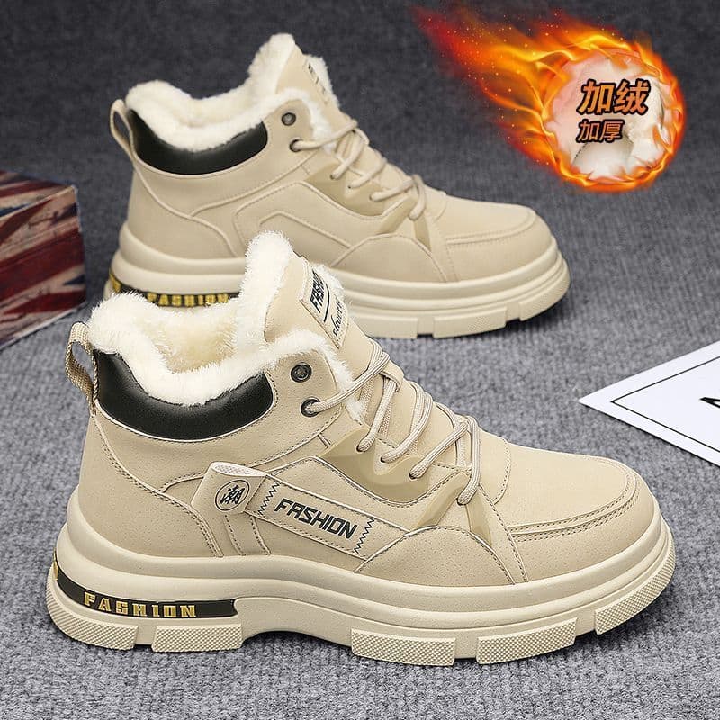 [Estoque pronto] Botas de algodão masculinas inverno novo estilo lã Extra grossa quente antiderrapante anti-frio resiste