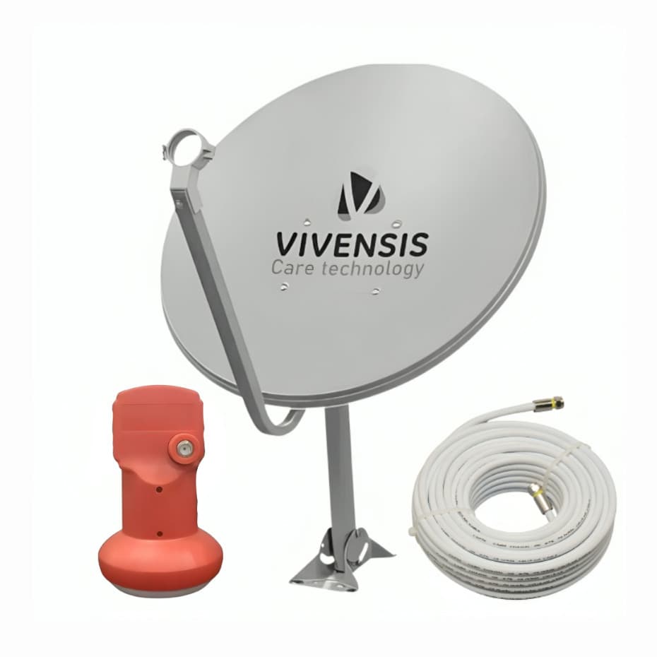 Kit Antena Digital Parabólica Vivensis 60cm Lnbf Ku Cabo