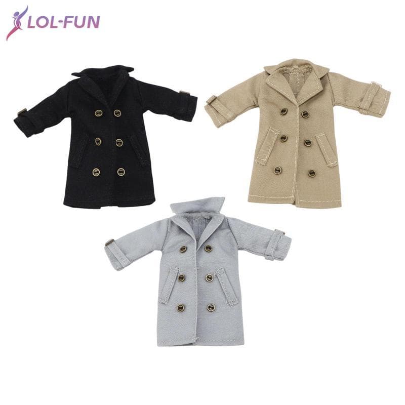 [Brcolaxi1] Roupas De Bonecos De Ação Em Escala 1 : 12 , Casaco Trench Coat Feminino , Mini Adereço Fotográfico , Fantas