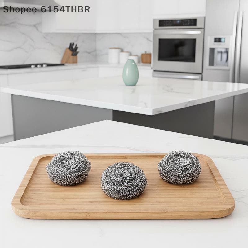 [RG] Mini Purificadores De Fio De Aço Inoxidável 4/6 Unidades Bolas De Limpeza Duráveis Sem Ferrugem Para Pia De Cozinha