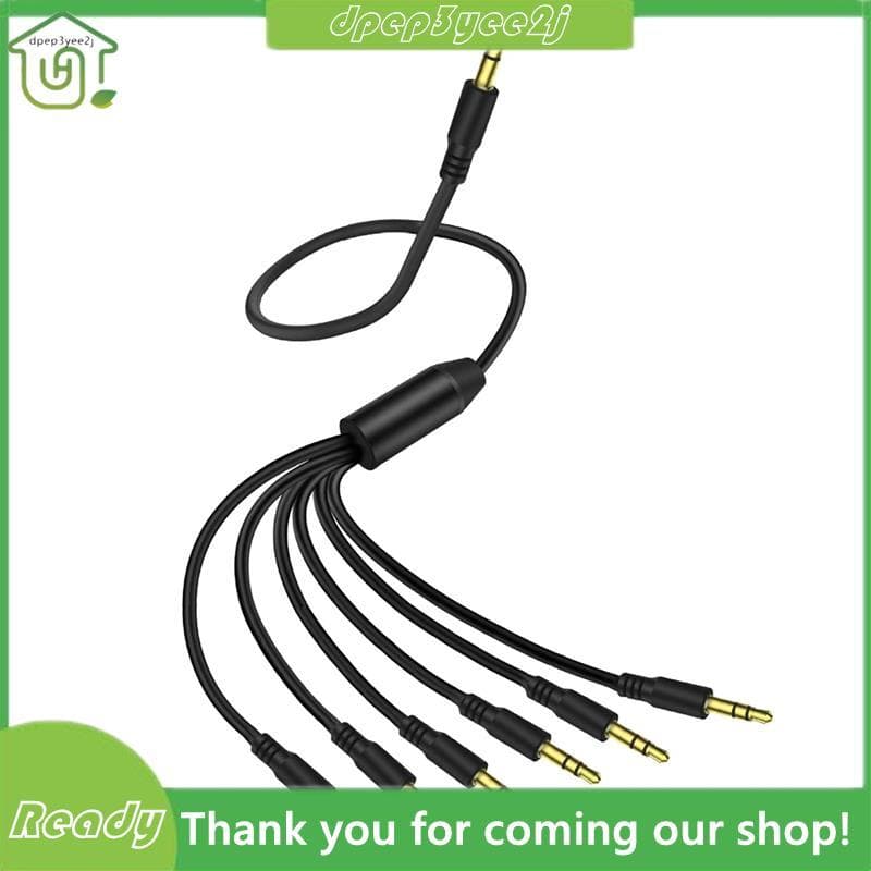 Cabo De Áudio Divisor De Fone De Ouvido De 3.5 Mm 3.5 1 Macho Para 6 AUX Computador