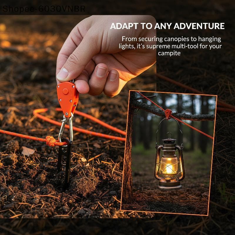 [QY] Toldo Ajustável Para Barraca De Acampamento , Corda De Vento 4/6 M Com Prendedor , Polia Bule Inverno , Ao Ar Livre
