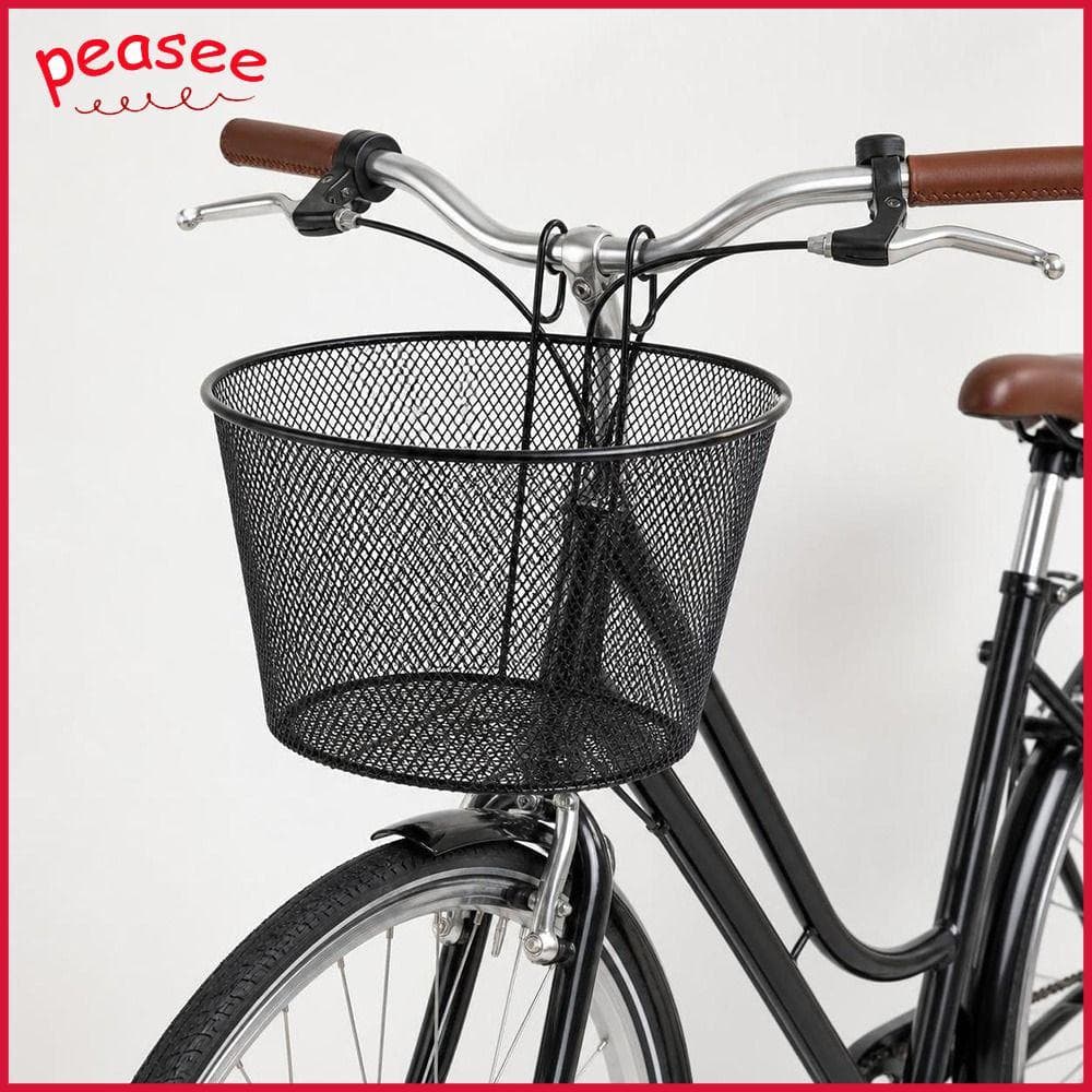 [PEASEE] Cesta Suspensa Traseira , Dianteira Preta De Bicicleta De 28 * 23 Cm De E-bike De Ferro De Alta Qualidade