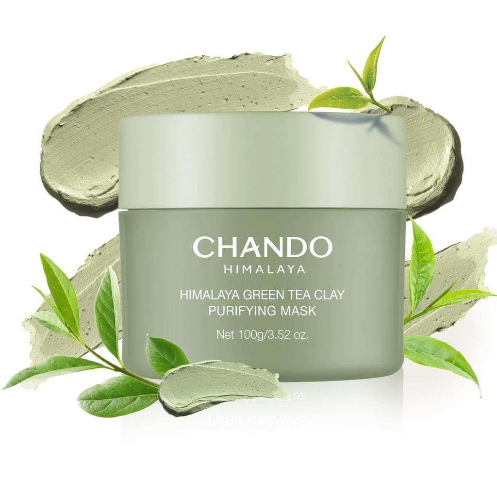 Máscara Purificante de Chá Verde, Máscara Facial Natural de Argila para Limpeza Profunda dos Poros com Extrato de Chá Ve