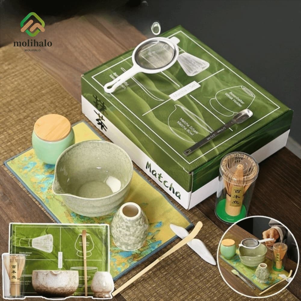 MOLIHALO Matcha Brush , Ferramentas Para Fazer Chá Match Bowl Japonês Tea Set , Spoon Whisk