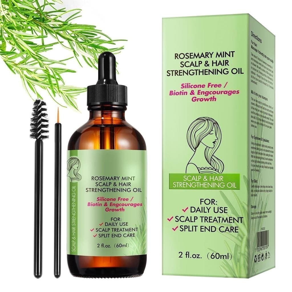 Óleo de Alecrim Promove o Crescimento Capilar, Óleo Essencial de Alecrim, 100% Natural, Trata Couro Cabeludo Seco, I799