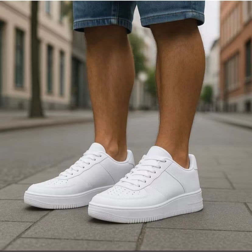 Tênis Masculino Casual Leve Confortável Unissex Dia a Dia Branco