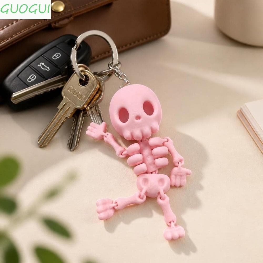 Pingente De Esqueleto Articulado GUOGUI , Enfeites Pendurados , Chaveiro Impresso Em 3D , Engraçado
