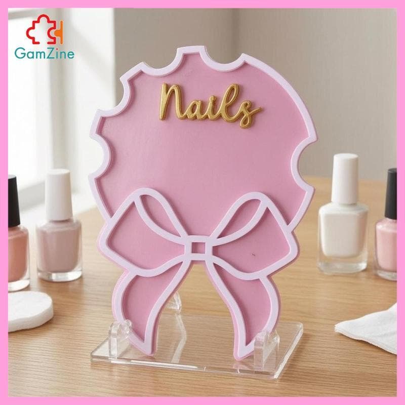 [lzdxwcke2] Placa De Exibição De Unhas Acrílicas , Borda Recortada , Formato De Arco , Sinal De Referência De Manicure ,
