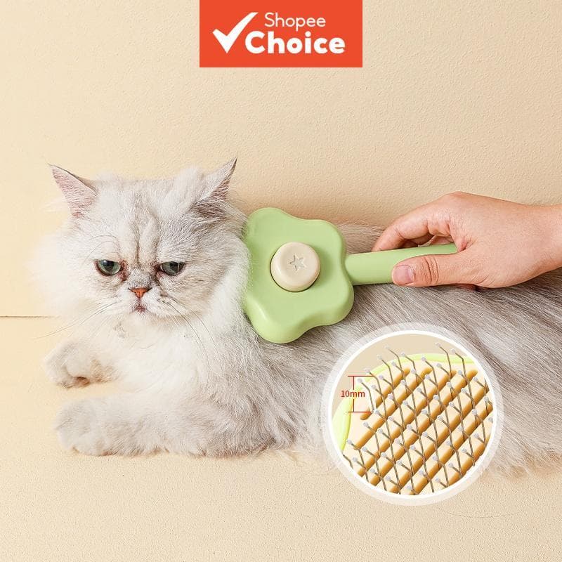 Escova Mágica Redonda de Aço para Pelos de Animais, Formato de Nuvem, Dentes Macios e Redondos, Autodeslizante, Ideal