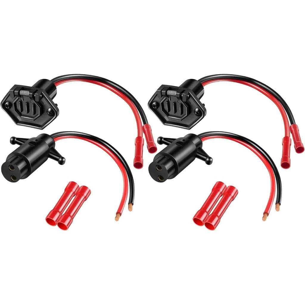 Conjunto de 2 conectores e receptáculos para motor de pesca Saillong, 12V à prova d'água, macho e fêmea, compatível com