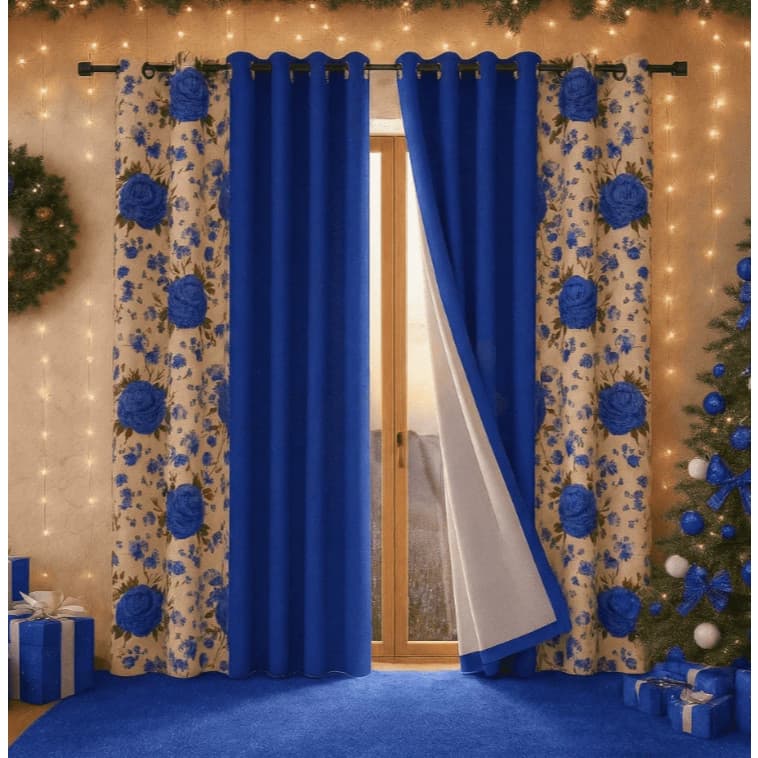 Cortina Para Quarto Sala de Estar Floratta 2,00x1,70 Estampada Mais Beleza Ao Lar Envio Rápido