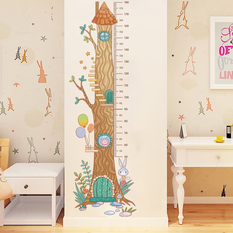 Bonito diversão crianças crescimento altura adesivos decoração do quarto do bebê adesivos auto-adesivo papel de parede d