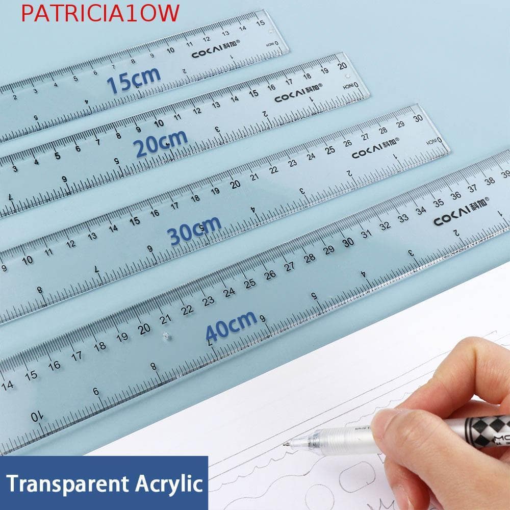 PATRICIA1OW Régua Reta , De Medição Multifuncional Transparente Desenho De Plástico