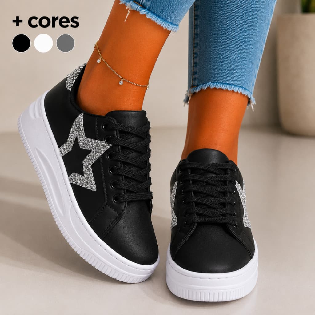 Tenis Casual Feminino Confortavel Sola Macia Antiderrapante Urbano Dia a Dia Caminhada