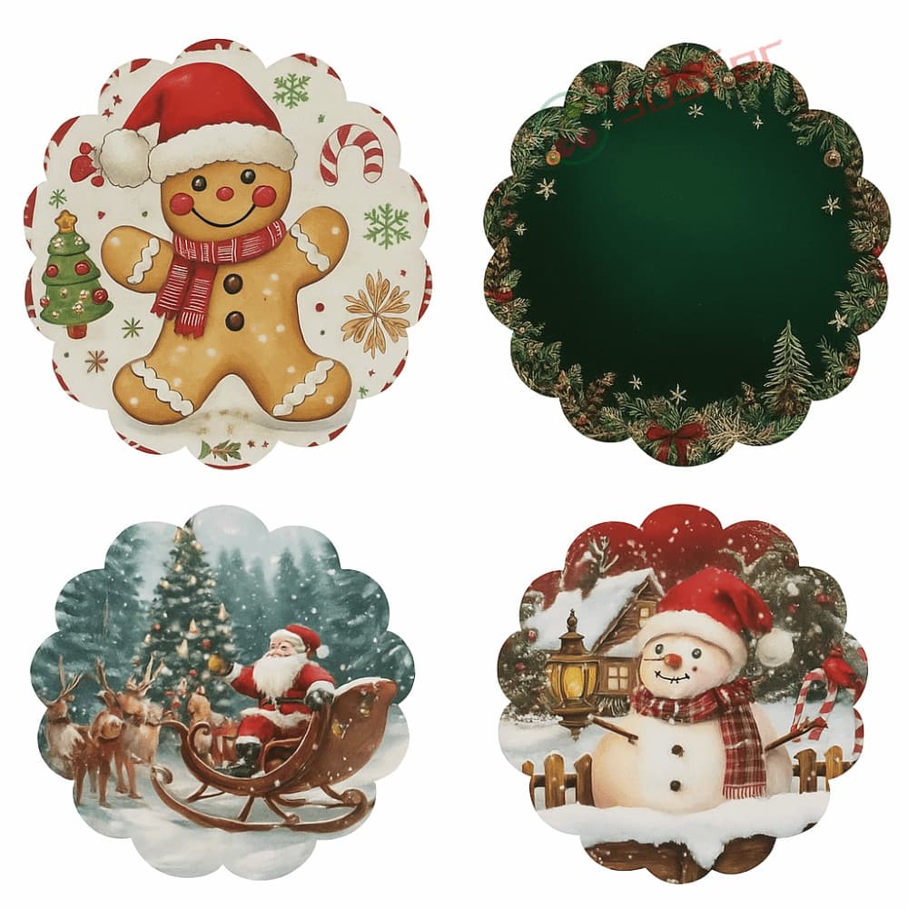 SOSFER 2 Peças De Tapetes De Mesa De Natal , Jogos Americanos De Poliéster Antiderrapante , Jogo Americano Redondo