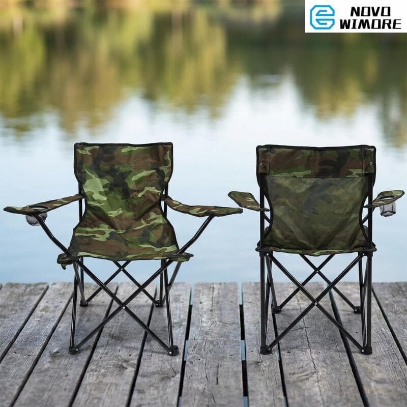 [HWC] Cadeira Camping Dobravel 200kg Porta Copos Com Porta Copos Pesca Praia Acampamento Com Bolsa