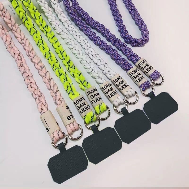 Cordão para celular, corda trançada de corpo cruzado, negrito, ao ar livre, forte, Anti-perda, Universal, bolsa, corrent