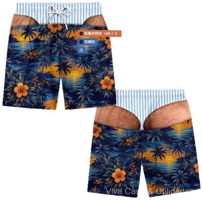 Em estoque: Calças de praia soltinhas e divertidas, estilo popular 2026, e shorts casuais para férias.
