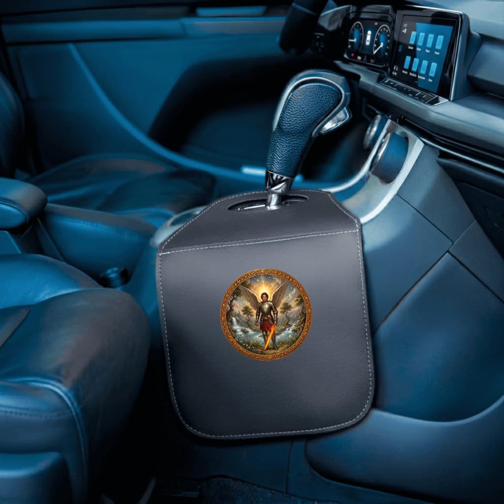 Lixeira Para Carro Personalizada Automotiva Organizadora Estampas Cristãs Católicas Medalha São Bento Anjos Santos