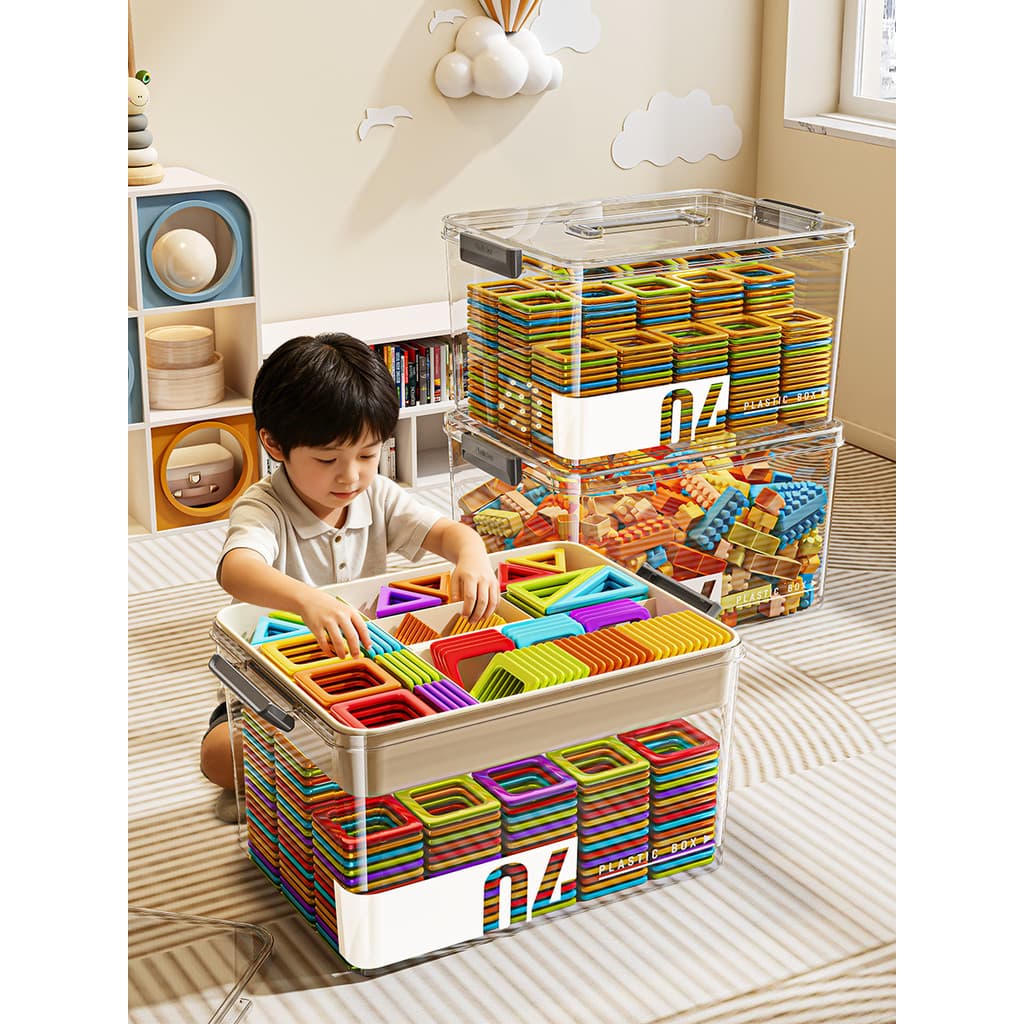 Caixa de armazenamento de brinquedos caixa de armazenamento de folha magnética portátil organizador caixa de blocos de c