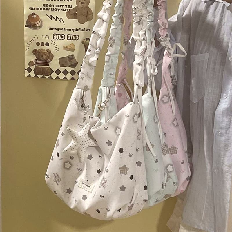 Nicho Design menina cordão bolinho saco All-Match estudante Commuter bolsa de ombro compras viagem leve saco do mensagei
