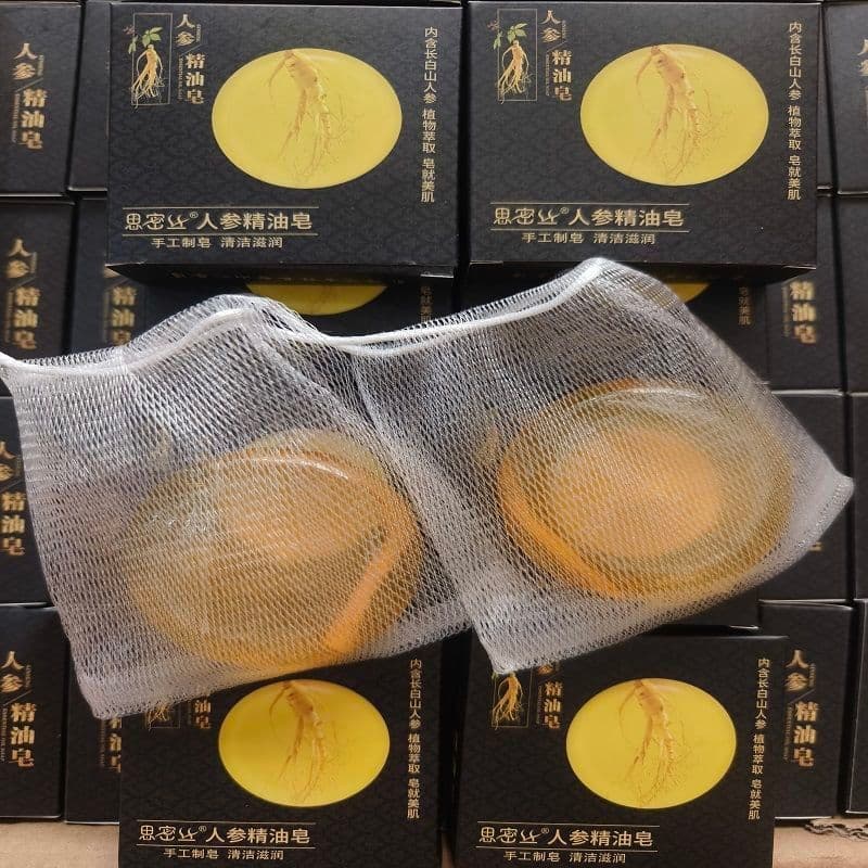 【⏫⏫⏫] Sabonete de óleo essencial de ginseng, lavagem Facial, controle de óleo, sabonete artesanal, sabonete de ginseng,