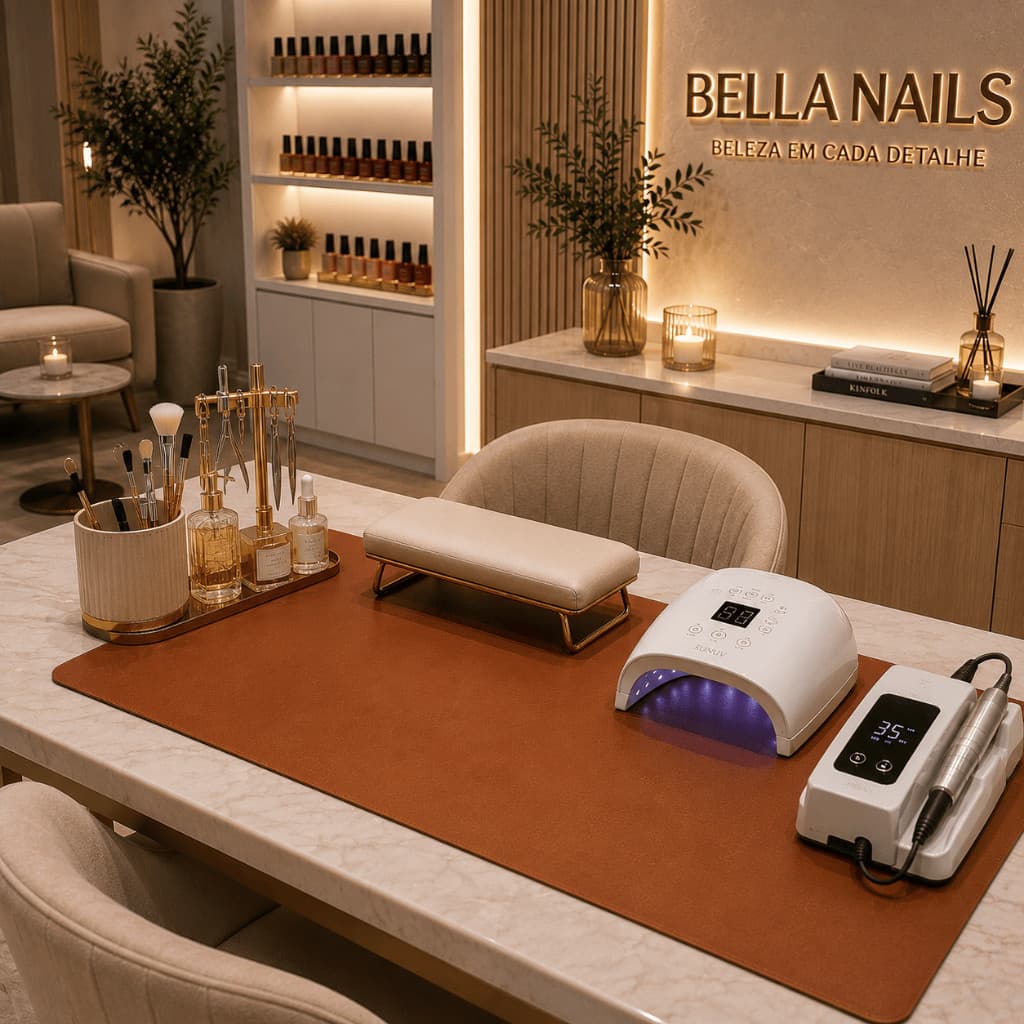 Base Tapete para Manicure Proteção de Mesa para Unhas em Gel Fibra e Acrílico Base para Nail Art