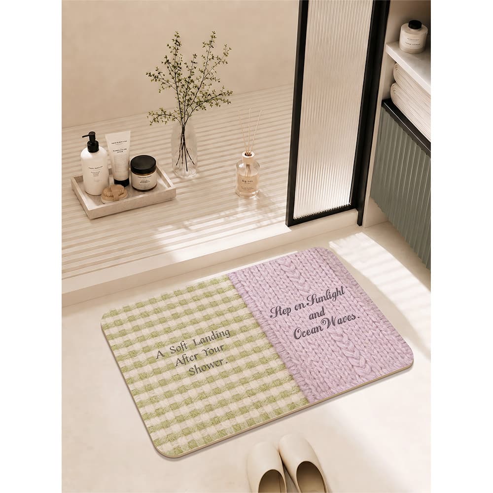Estilo simples macio Diatom lama banheiro tapete absorvente porta do banheiro Anti-deslizamento pé tapete do banheiro