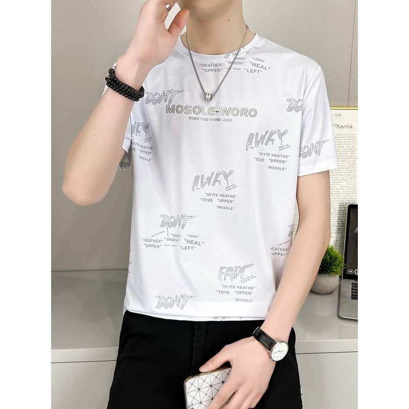 Verão legal respirável de manga curta camiseta masculina All-Match meia manga moda Casual Uni