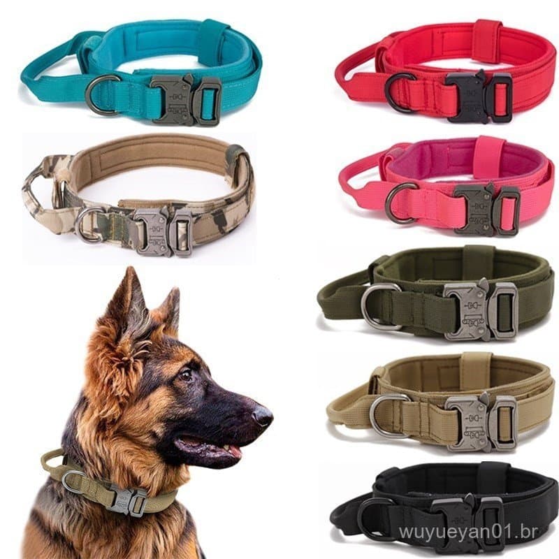 Durável Tático Militar Pet Coleira De Cachorro Set Leash Ajustável Médio Grande Cão Pastor Alemão Formação Acessórios