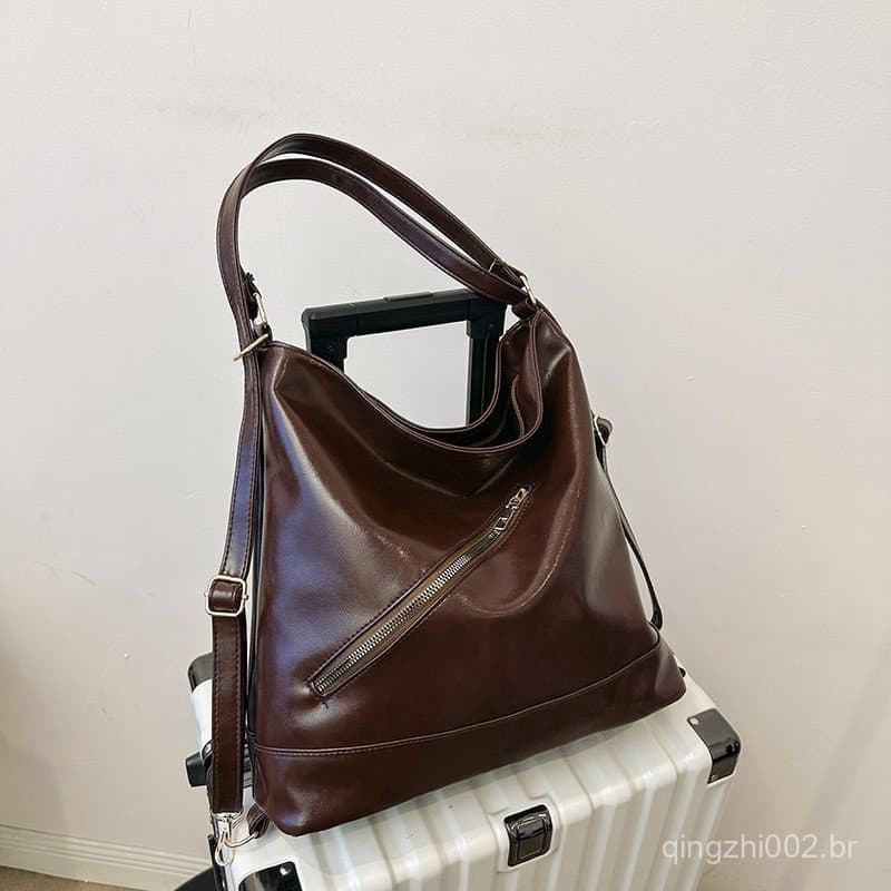 Mochila Vintage de Grande Capacidade para Mulheres, Bolsa Casual Versátil, Mochila Transversal de Ombro Único 7.21 JXUO