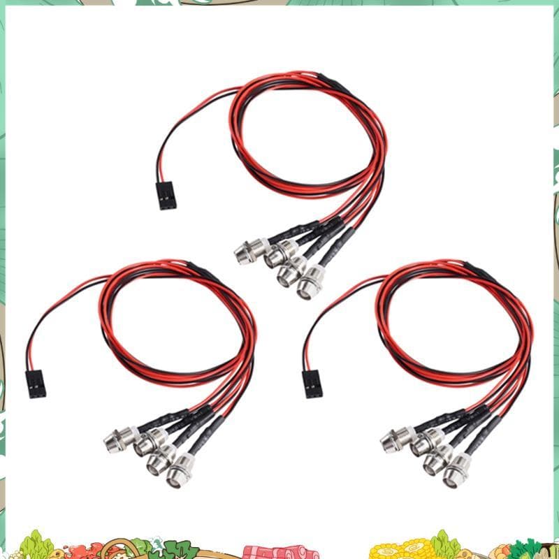 3PCS 4LED LED Faróis De Luz Traseira Para Scx10 D90 RC Car Crawler