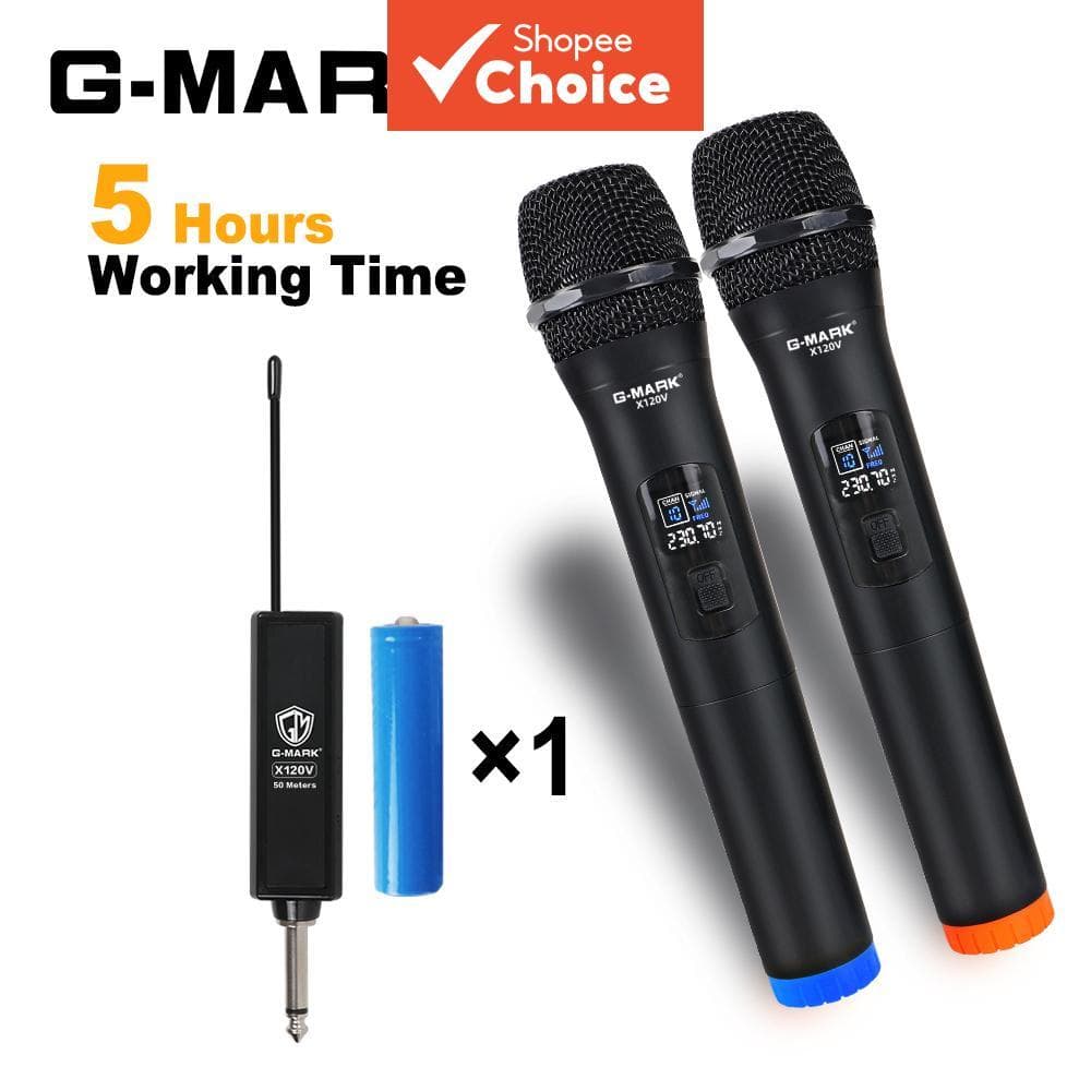 Microfone sem fio Plug & Play, microfone de mão para karaokê com receptor mini integrado, bateria recarregável, fácil de