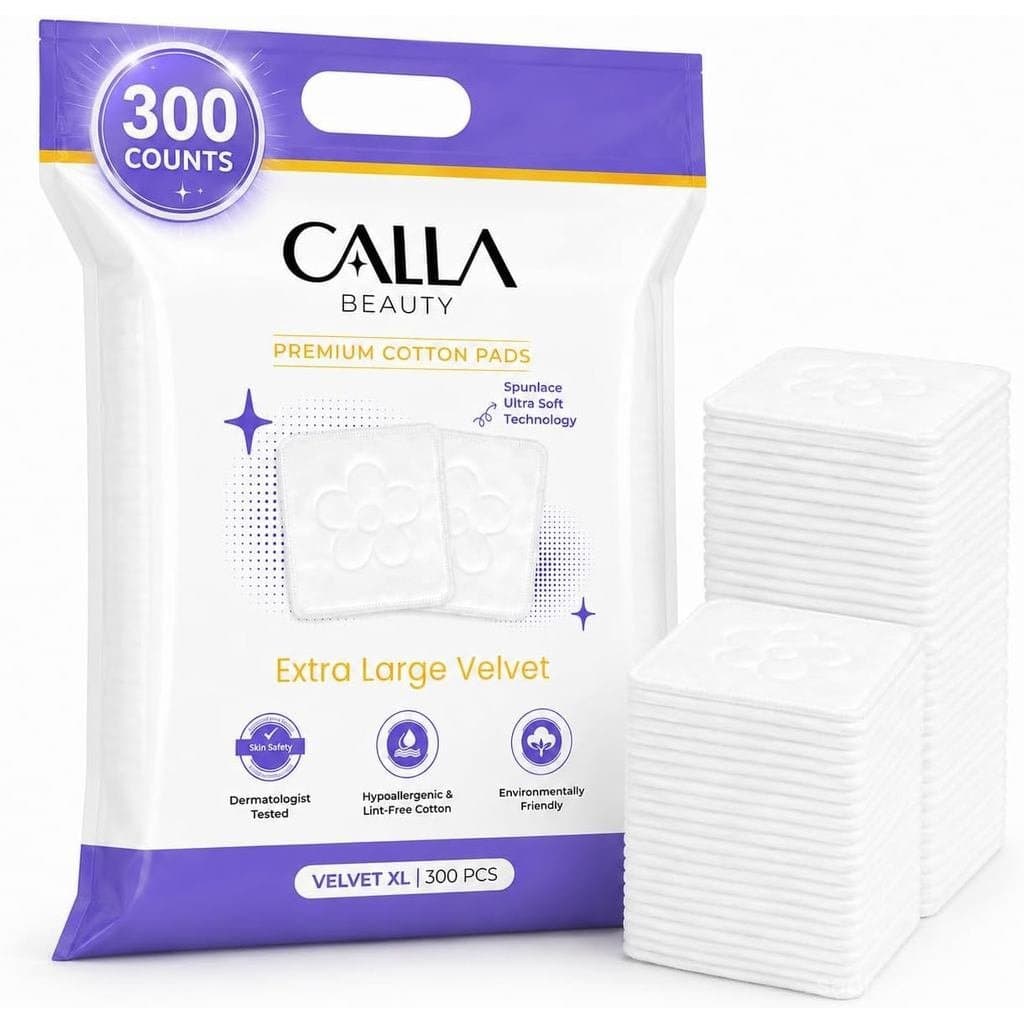 Discos de Algodão VelvetXL, 300 Unidades (250+50 Extras) - Tecnologia Premium Spunlace - Discos Quadrados Grandes e Ultr