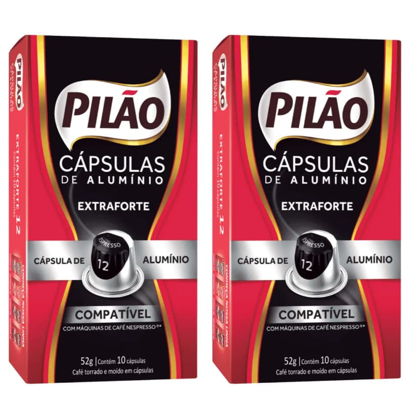 Kit 20 Cápsulas Café Nespresso Pilão EXTRA FORTE 12 Expresso
