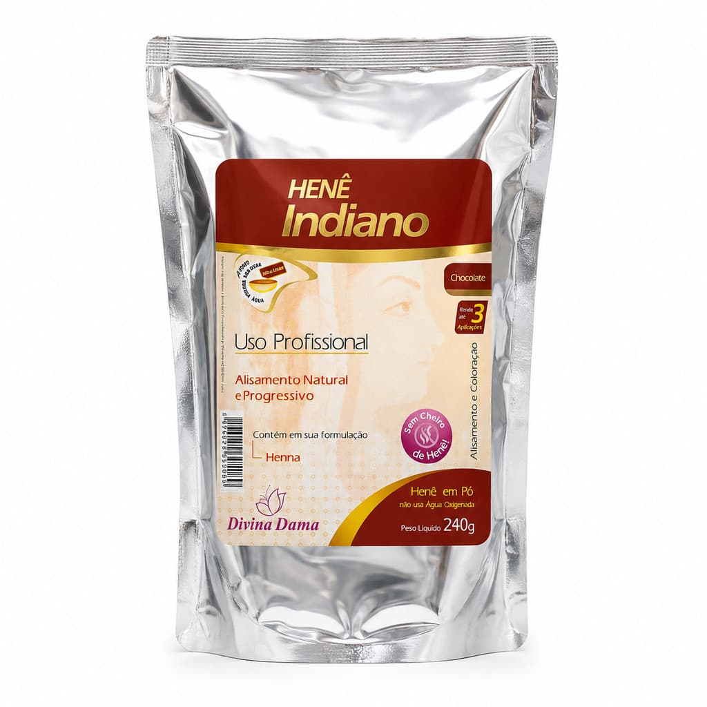 Henê Pó Indiano Divina Dama 240g Chocolate