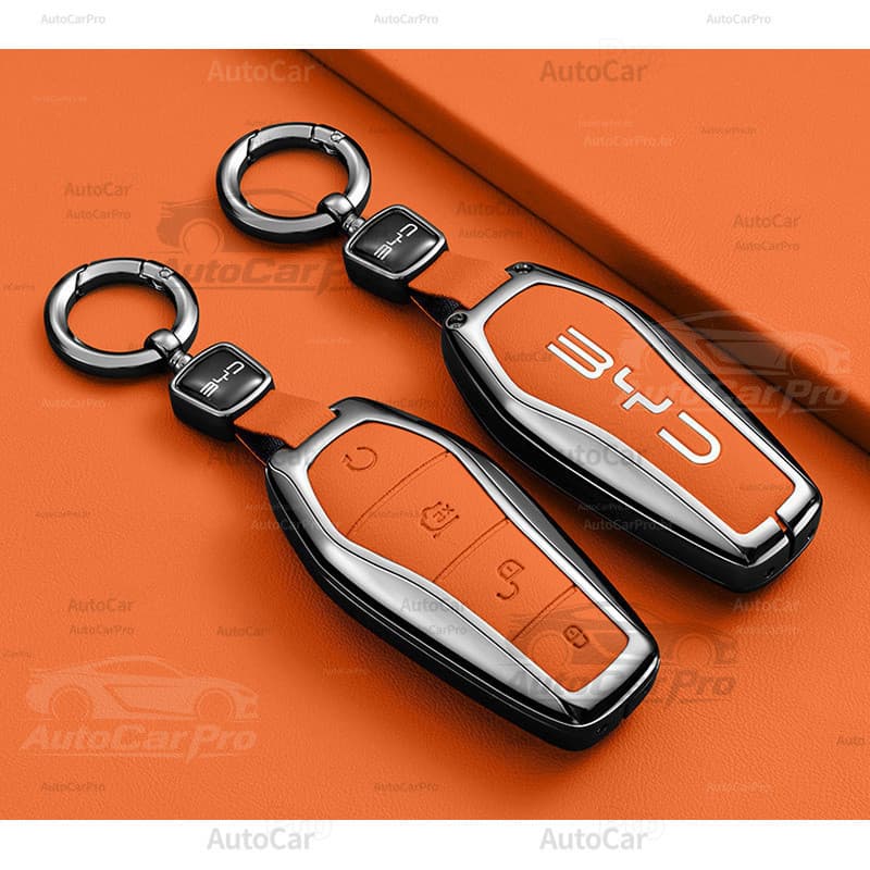 Para BYD Qin PLUS Seal 06 Dolphin Seagull L Han DMI Tang Song Pro Y, capa de chave de carro em couro e liga de zinco CU8
