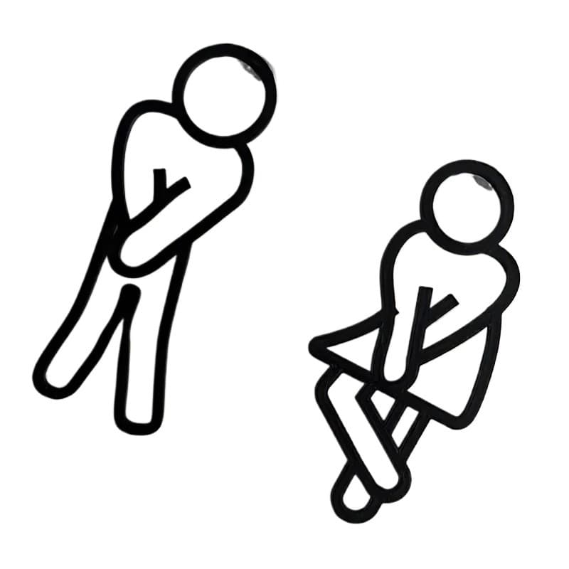 Placas Divertidas para Banheiro para Homens e Mulheres, Decoração Criativa 2D para Porta de Banheiro, Restaurante, Hotel