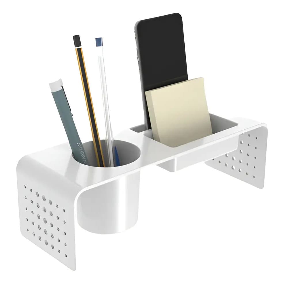 Organizador BRANCO De Mesa Porta Canetas Papel Clip MAXCRIL - 10170035