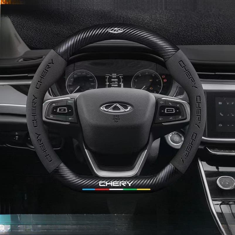Capa de Volante para Carro Chery Omoda 5 Tiggo 8 Pro 8plusPlus 7pro em Material de Fibra de Carbono