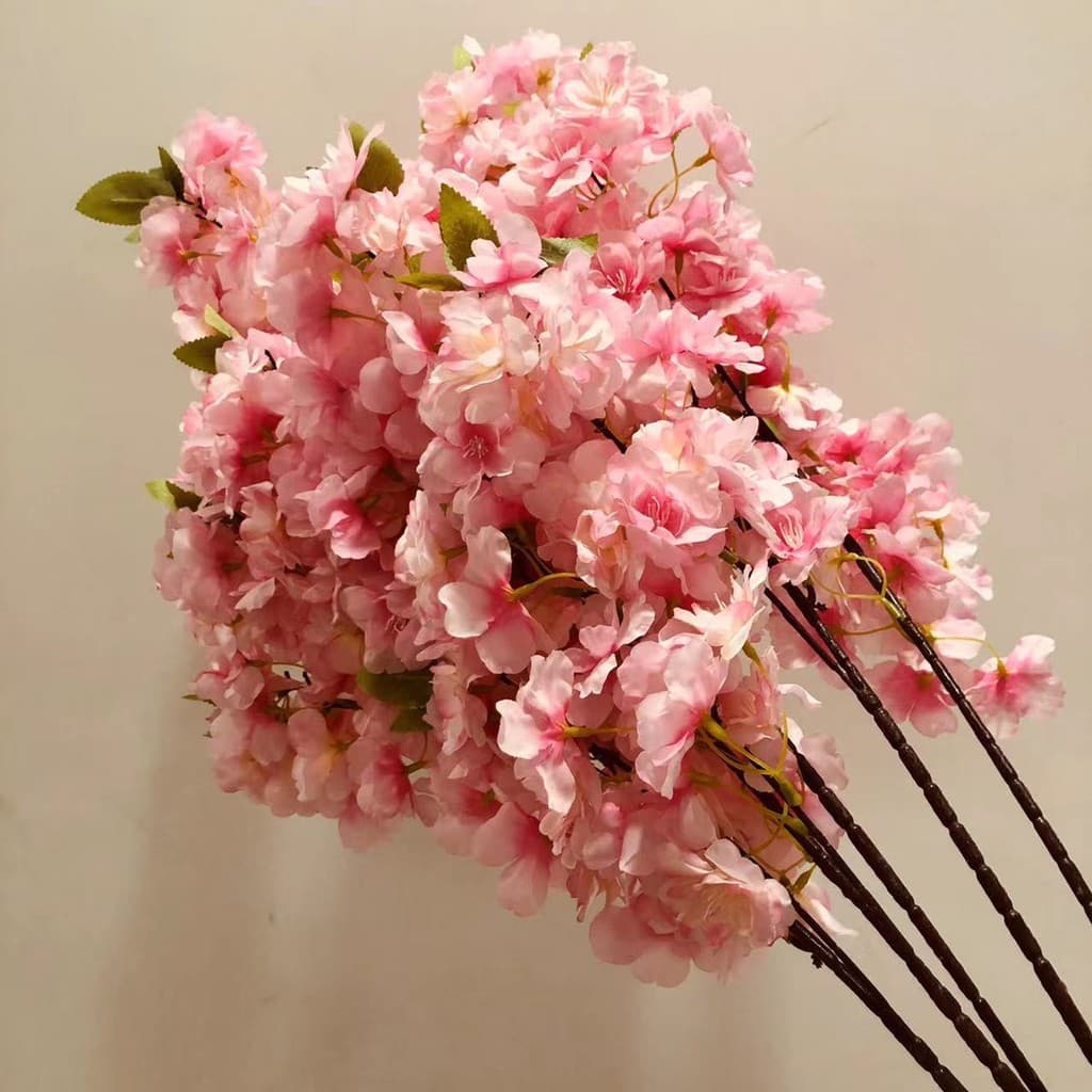 Simulação flor de cerejeira ramo flor de cerejeira árvore de plástico flor decoração de casamento flor Rattan flor de pê