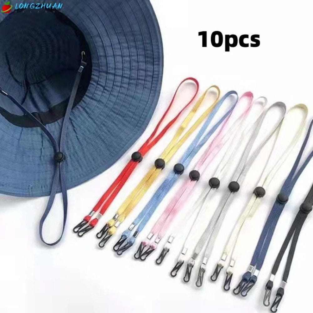 LONNGZHUAN 10 Peças De Alça De Chapéu À Prova De Vento , Cabo De Queixo Anti-Perda De 70 Cm , Corda De Ajuste De Nylon R