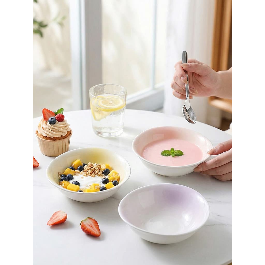 Ezicok tigela de iogurte tigela de cerâmica tigela de macarrão tigela de salada doméstica fresca grande tigela criativa