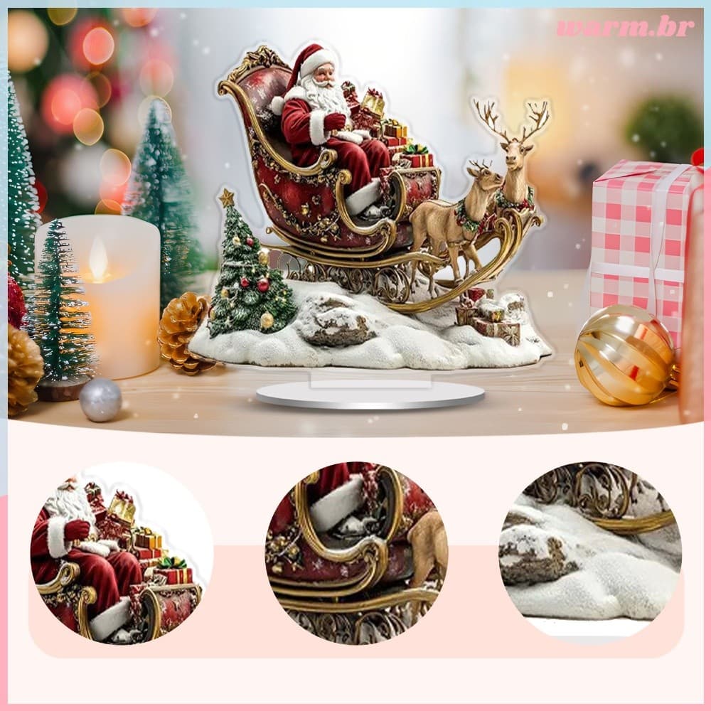 Ornamento De Acrílico Transparente De Natal DIY Com Moldura De Pé Para Presentes De Decoração De Casa [waroom.br]