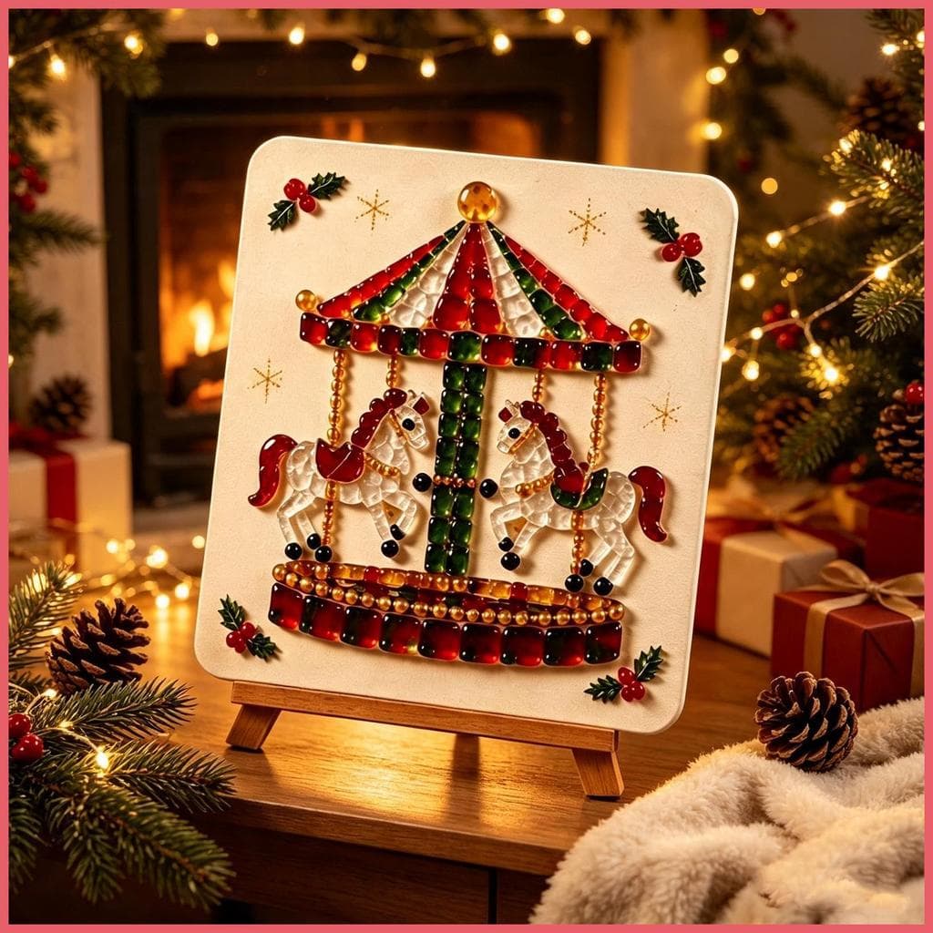 Natal Mar Vidro Mosaico Arte Elegante Colecionável Jogo Interativo Decoração De Exibição De Mesa Para xurit2br