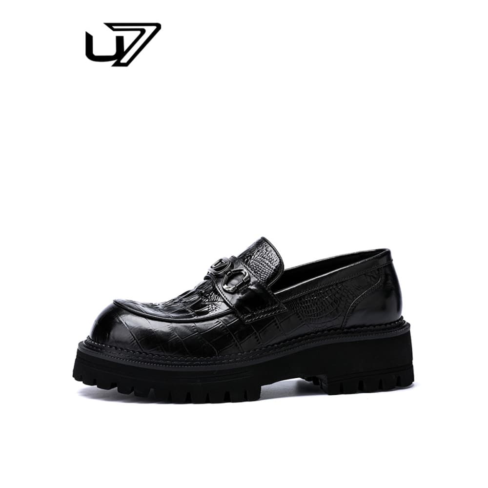 U7 sapatos de couro masculino 2026 novo estilo couro genuíno mocassins de sola grossa camada superior negócios sapatos d