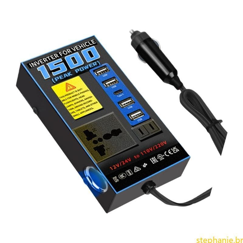 Melhor Conversor Prático Do Inversor Carro 12V 24V A 110V 220V 200W Adequado Para Laptops Telefones Pequenas Eletrônicos
